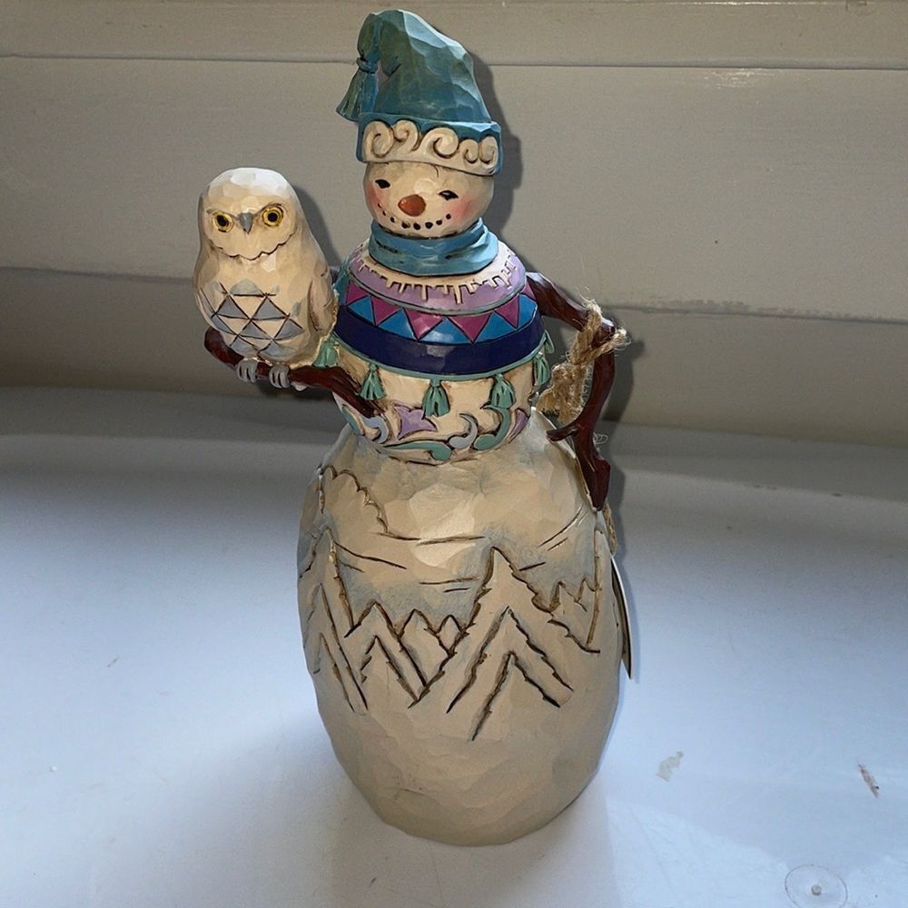 New in box Jim Shore 2013 Have A‎ Hoot This Winter Snowman with Owl Figurine